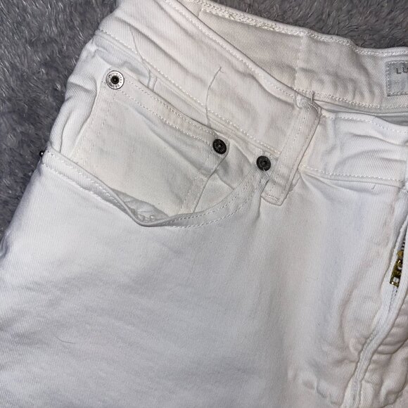 Lucky Brand White Skinny Jeans • Raw Hem • Stretch Denim • Women’s size 12/31 - Picture 4 of 6